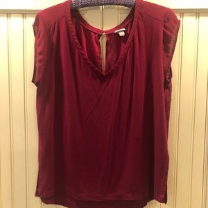 Magenta Merona blouse with sheer accents